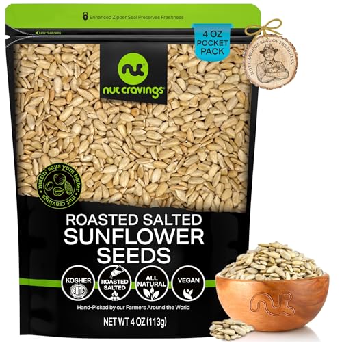 NUT CRAVINGS - Roasted Salted Sunflower Seeds Kernels to eat (4oz - 0.25LB)