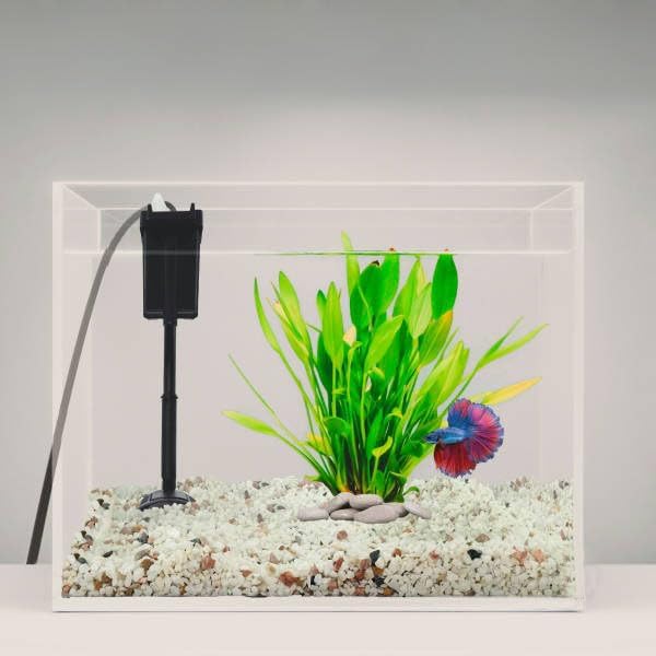 Miniatura 7 de Filtro de potencia, bomba de filtro de tanque de peces para acuarios de 3 a 12 galones, caudal ajustable y altura del filtro, se adapta a tanques de