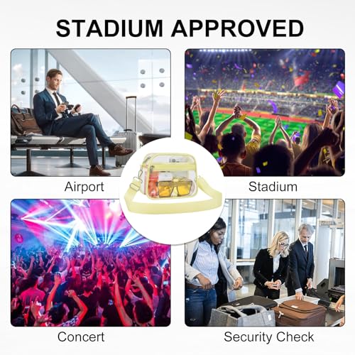 Image of Clear Bag for Stadium Events Clear Sports Fan Handbags Purses with Adjustbale Strap for Concerts Festivals Game Day