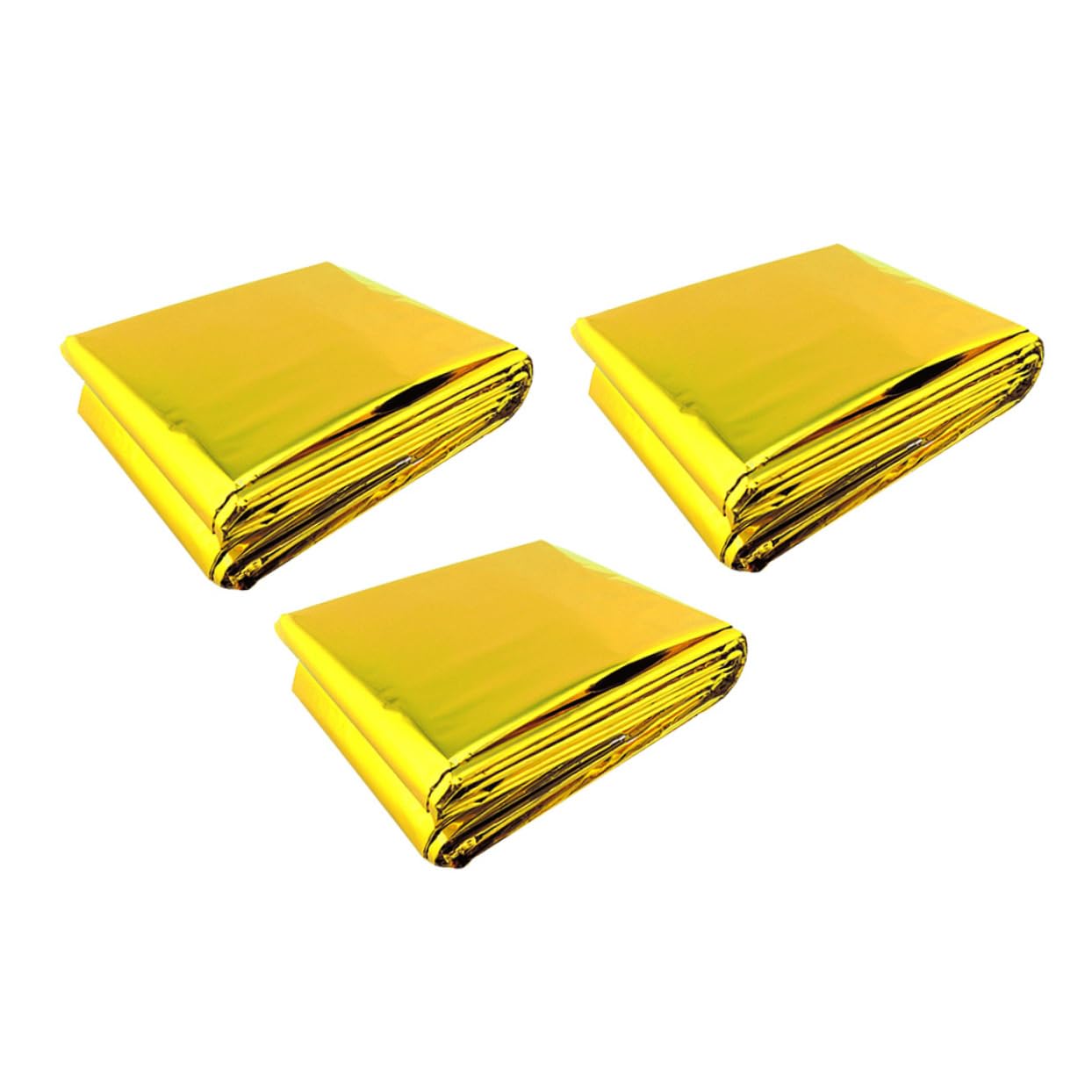 KICHOUSE Survival Gear 3 Pack of 210 * 140cm Double-Sided Emergency Blankets Aluminum Foil for Outdoor Use