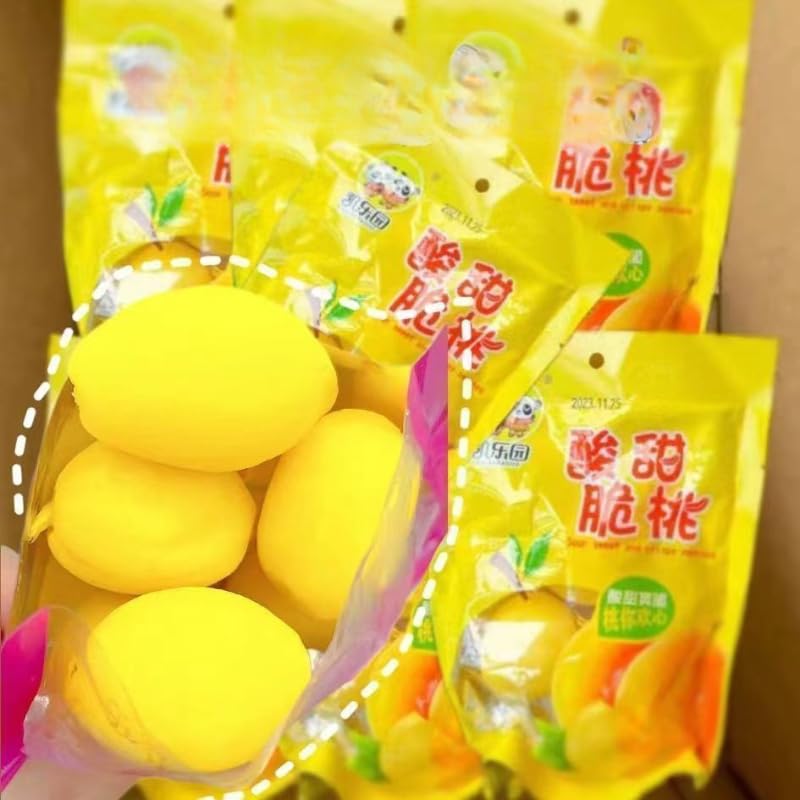 Crispy yellow peach, sweet and sour honey peach, dried fruit, juicy pickled peaches 23g, white peach candied fruit, preserved snacks, Dim sum, fruit snack pack, vegetarian, leisure snacks (32 packs)