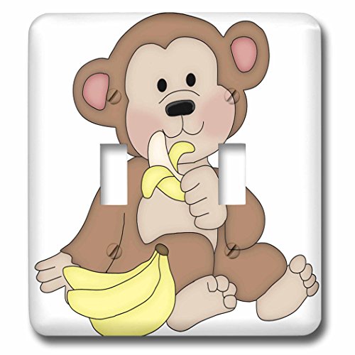 Interrupteur à bascule singe mignon avec banane graphique multicolore haute tenue