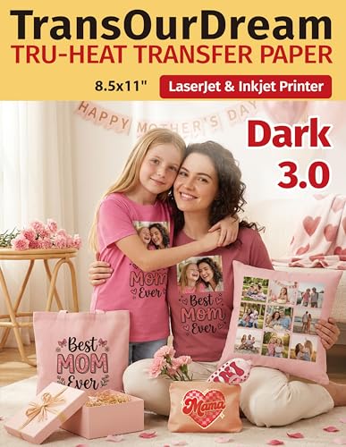TransOurDream Iron on Heat Transfer Paper for Dark T Shirts (10 Sheets...