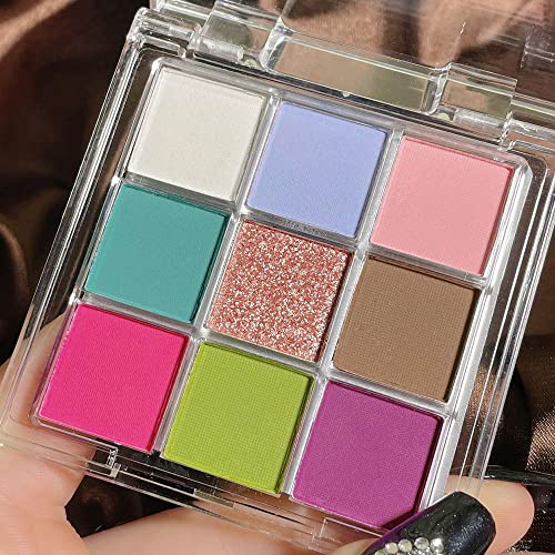 Cakaila 9 Color Colorfu Matte Eyeshadow Palette,Pink Purple Neutral Warm Undertone Eye Shadow Palette,Highly Pigmented Waterproof Bright Colors Rainbow Eye Shadow,Korean Small Eye Shadow Matte-Vegan #TOP6