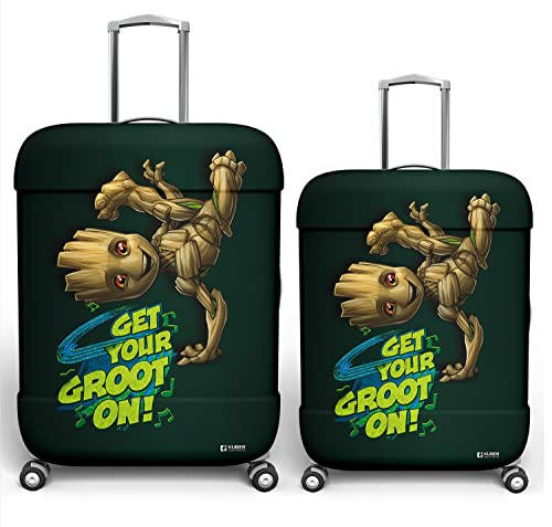 Image of Heart Home Marvel I Am Groot Luggage Cover | Polyester Travel Suitcase Cover | Washable | Stretchable Suitcase Cover | 18-22 Inch-Small | 22-26 Inch-Medium | Pack of 2 | Green