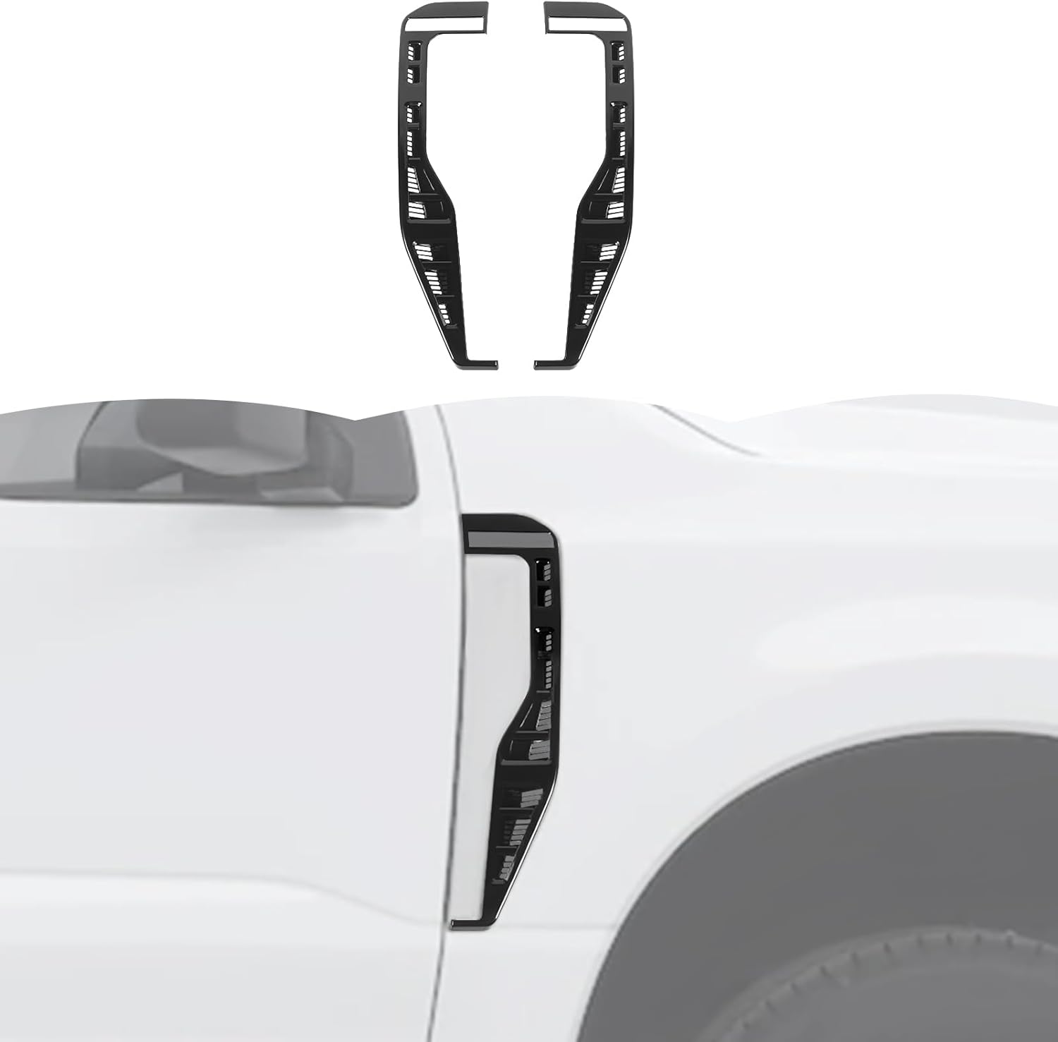 RT-TCZ Car Side Door Air Vent Fender Cover Trim Decoration Exterior Accessories for Ford F250/F350/F450/F550 2021-2025 (Black Carbon Fiber)