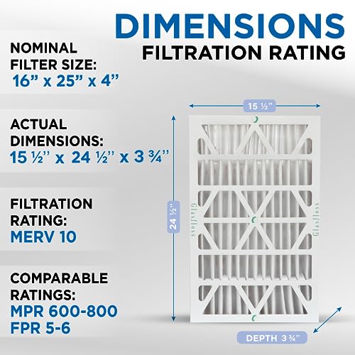 ZL 16x25x4 MERV 10 Pleated 4 Inch Air Filters For AC And