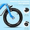 Kids Bike for Boys Girls 2-6 Years Old, 12 Inch Toddler Bike with Removable Training Wheels & Adjustable Seat, Children's Bicycles, Sturdy Carbon Steel Frame for Backyard/School Riding Blue #4
