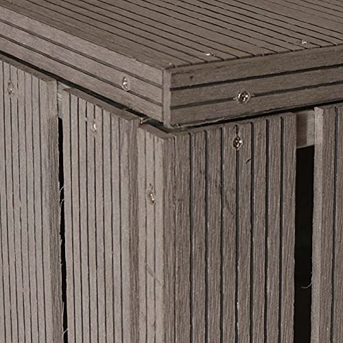 Mendler 1er WPC-Mülltonnenverkleidung HWC-J28, Mülltonnenbox, Metall Holzoptik, erweiterbar 240l - grau – Bild 6