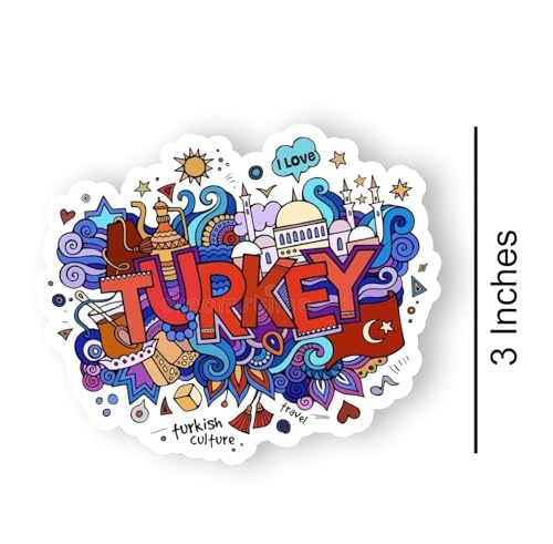 Image of Turkey Acrylic Fridge Magnet - UV Textured Printed, Stylish Multicolor Magnet for Fridge, Wardrobe & Metal Surfaces, Pack of 1 (Turkey)