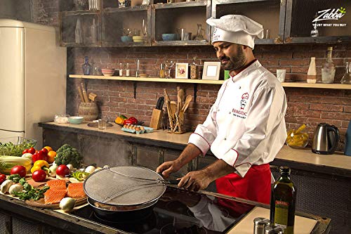 Grease Splatter Screen for Frying Pan 9.5" - Stops 99% of Hot Oil Splash - Protects Skin from Burns - Splatter Guard for Cooking - Iron Skillet Lid Keeps Kitchen Clean - Stainless Steel - Thumbnail 5