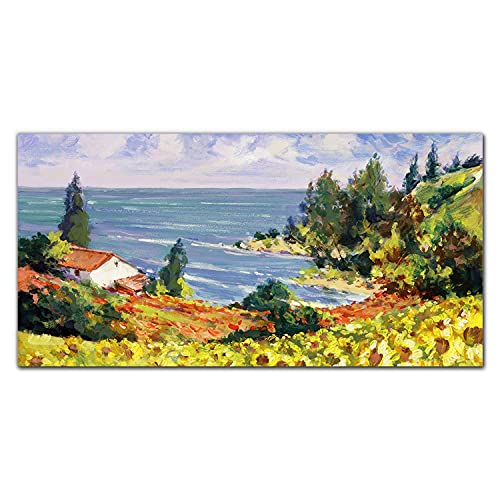 Tableau en verre 100x50cm ciel de fleurs de la marque Coloray pour décoration murale