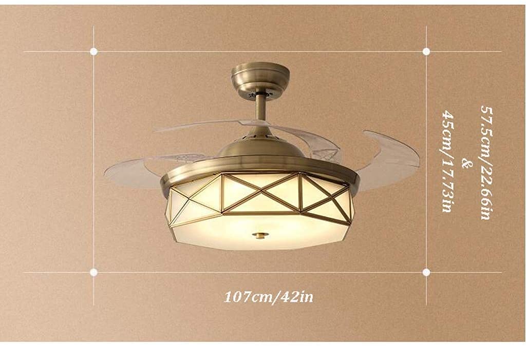 Wentylator Sufitowy z Lampą Nowoczesny Wentylator Sufitowy Światło Zdalnie Sterowany Chowany Liściowy Żyrandol Sypialnia Kuchnia Salon Lampa Wentylatora Salon