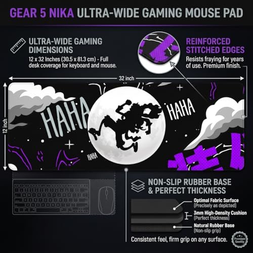 Image of XXL Size Anime & Gaming Mouse Pad [Rubber Base] | Mouse Pad (31 x 12 Inches) 3mm Desk Mat (Anime Style)