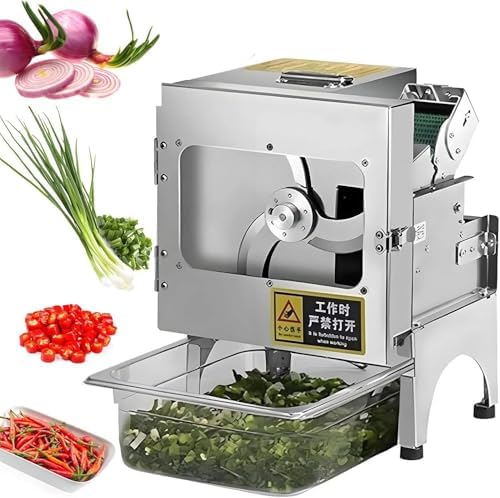 Commercial 200W Electric Vegetable Cutter & Chopper Set - Food Processor for Efficiently Chopping Peppers, Green Onions, Onions, Coriander & Leeks, Ideal for Restaurants and Home Use