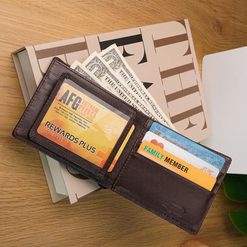 Image of HATA Men Leather Wallet Croc RFID Blocking Front Pocket AIIigator Handmade Gift For Birthday Wedding Anniversary Father's Day