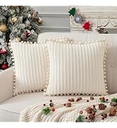 Amazon.com: UGASA Fall Soft Plush Faux Fur Throw Pillow Covers 20x20 ...