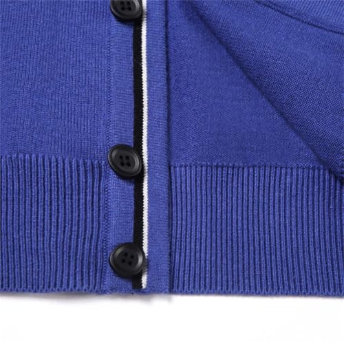 Men's Casual Sweater Vest Solid Color V-Neck Sleeveless Buttons Down Knitted Cardigan Sweater Vest 6
