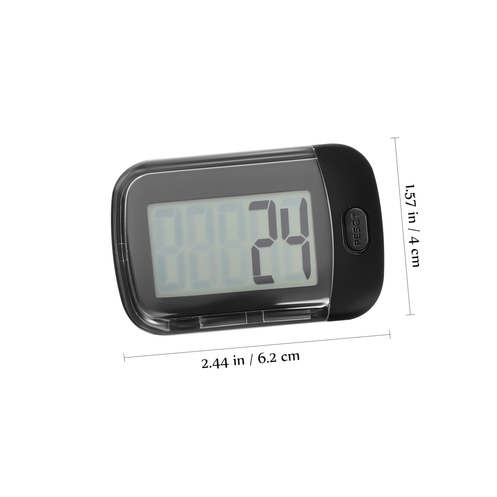 Toyvian Schrittzähler Knöchel Wandern Senioren Sensor mit Klipp tragbar Schritinenclip auf klein Mile Tracker zum Gehen Pedometer für Schritte Clip -on PRERSEMETTER Seniors Plastik Schwarz