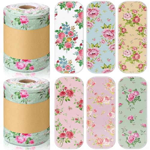 FuWeave 60 Pack Reusable Toilet Paper Washable Soft Bidet Towels Bulk Gifts Paperless Rolls Flannel Cotton 12 x 4.3 Family Cloth Wipes Bathroom Napkins with Cardboard (Rosebud)
