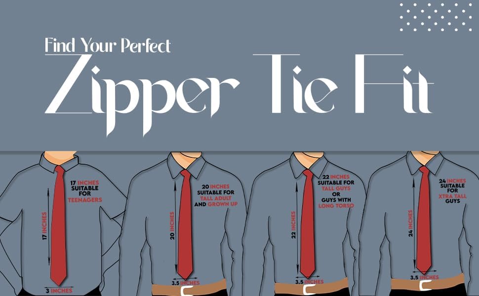 Miniatura 3 de Moda Di Raza Corbatas para hombres, alternativa al clip, acabado de seda satinada de microfibra tejida, corbata con cremallera para adultos y niños