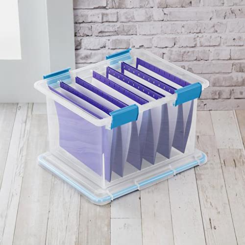 Sterilite Large 32 Quart Multipurpose Clear Plastic Storage Container Tote With Latching Lid For Home And Office Organization, (8 Pack) #TOP7