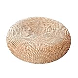 - Medidas: 50 * 50 * 16cm. BVDOYFYJ Puf Trenzado de ratán Tejido a Mano, cojín de Asiento Plano de Paja Hecho a Mano, Transpirable, Estilo Tradicional, cómoda Silla o reposapiés, ratán Natural