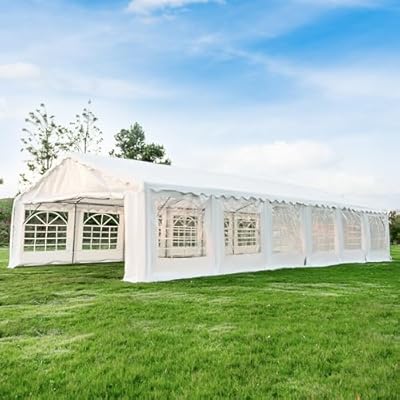 EROMMY 20x40ft Party Tent, Outdoor Wedding Heavy Duty Large Canopy Carport with Removable Sidewalls, 2 Roll-up Doors, 4 Storage Bags, Gazebo Shelter Tent for Party Event Commercials, White
