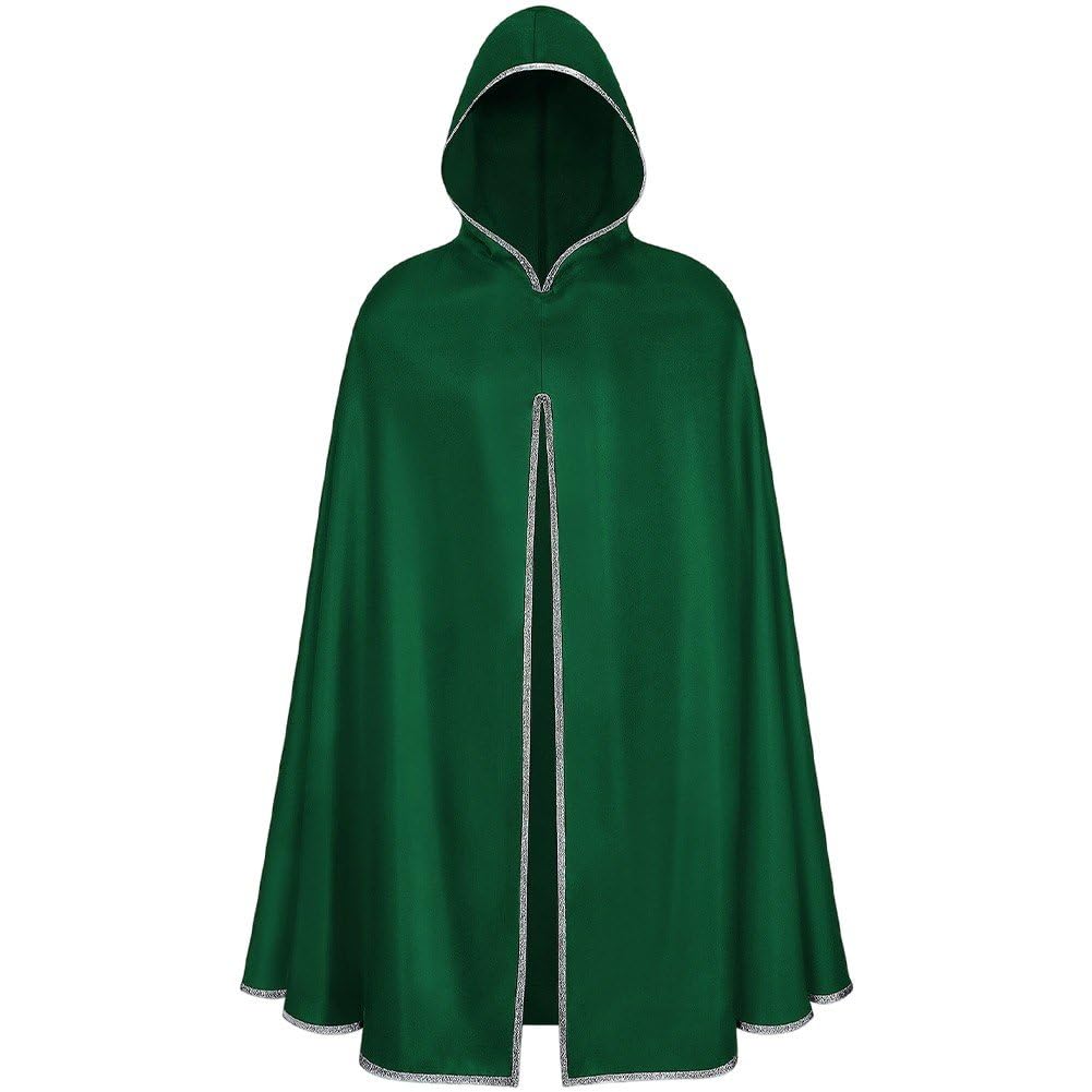 Casiler Medieval Cloak Hooded Medieval Cloak Cape, Renaissance Victorian Costume Accessory for Men Women Halloween Party