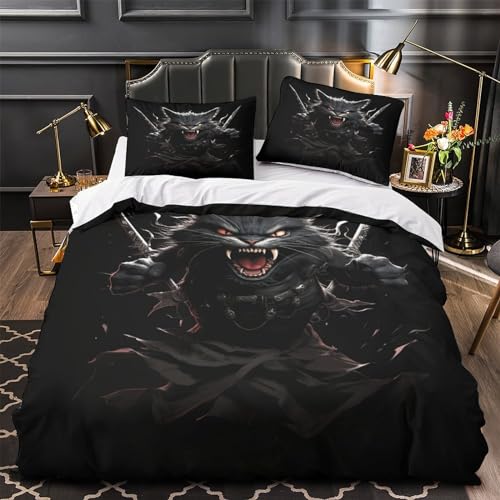 Parure de lit 220x240 microfibre anti-plis avec fermeture éclair pratique