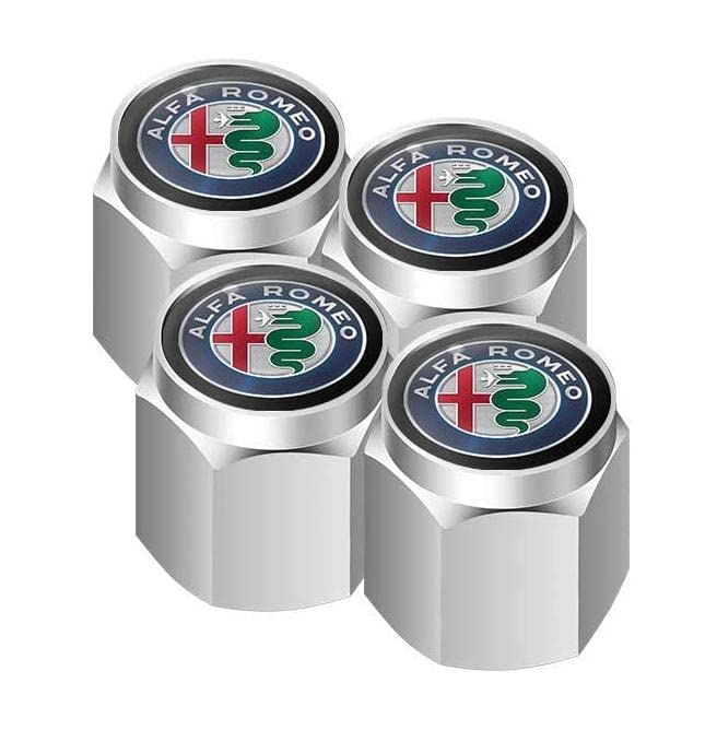4 Stuks Autoventieldop, voor Alfa Romeo 159 147 156 155 166 Giulietta Spider GT Vervanging Stofautodoppen Aluminium Ventieldopjes Metalen Wielstofkappen Corrosiebestendige,D