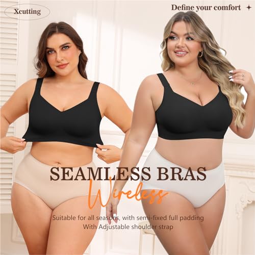 Image of Xcutting Women Wirefree Bras for Women Full Coverage No Underwire Everyday Bras Comfortable Wireless Padded Bras