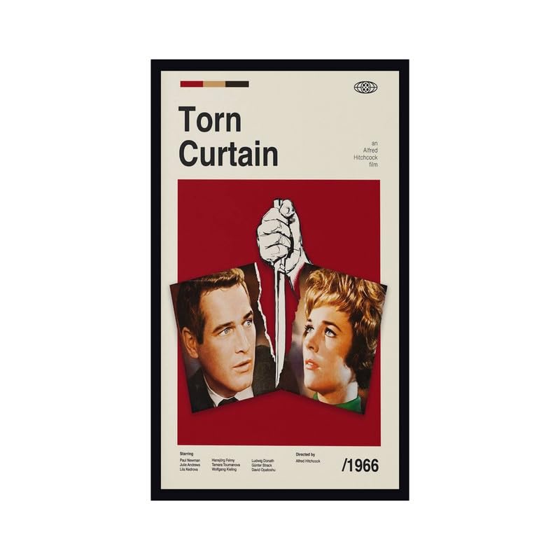 Image of BLINKART Torn Curtain Movie Poster Frame 8x12 Inch | Premium 300 GSM Paper Wall Print | Mid Century Vintage Film Artwork for Home, Bedroom, Living Room, Office | Framed Photo Decor