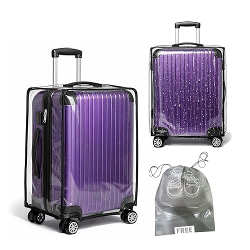 Image of WanderWraps Spendex Polyester Protective Luggage Cover | Hard Luggage Trolley Bag Cover | Washable | L - 28 inch | Transparent