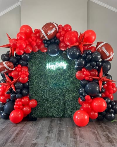 Image of Red Black and White Balloons, 75PCS Red and Black Balloons, 12in and 5in Red White and Black Latex Party Balloons
