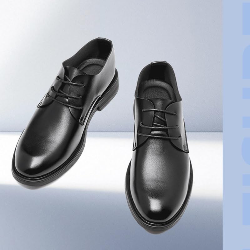Men's Classic Lace-up Formal Oxfords Mens Sneaker Low Top Mens Retro Comfortable Business Height Increasing Non-Slip Derby for Wedding Evening Uniform Party Office4