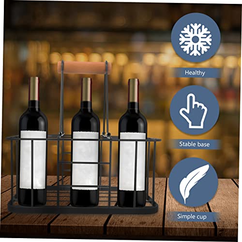 Soporte para 6 botellas de vino de acero carbono miniatura 6