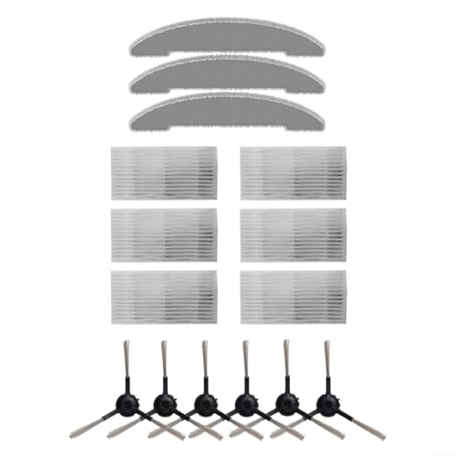 KiraKira Kit de accesorios para aspiradora Vexilar para Cleanova para W7 W11 con cepillos laterales, filtros, paños de fregona, paquete de 6+6+3 piezas de fácil instalación