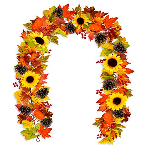 Whaline Herbst-Girlande mit Ahornblättern 18 m