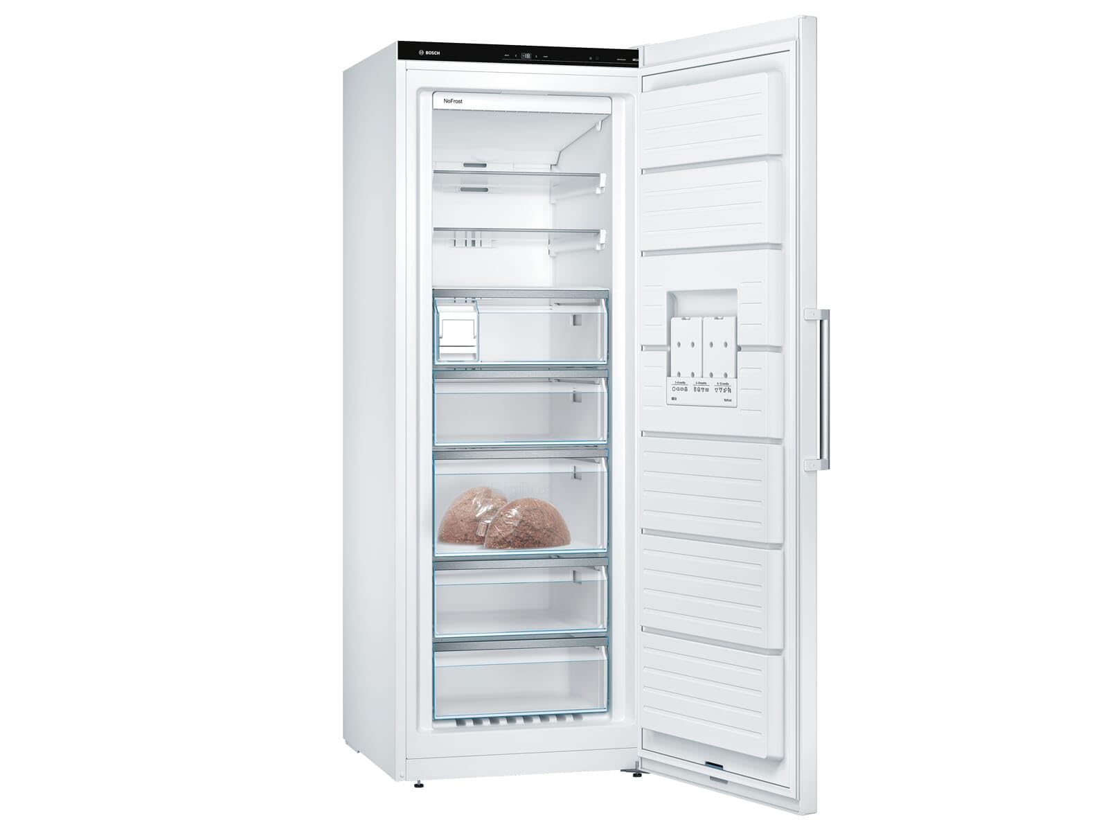 Bosch GSN58AWDP Serie 6 - Congelador XXL (191 x 70 cm, extraancho, 365 L, no se descongela de nuevo, iluminación LED, iluminación uniforme, espacio para grandes alimentos congelados), color blanco
