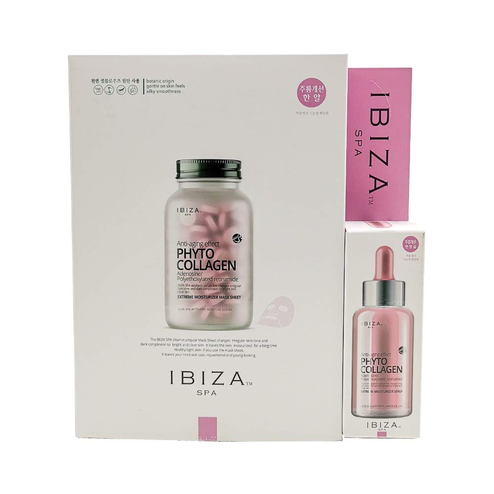 Ibiza Spa Anti-aging effect Phyto Collagen Mask Sheet with 30 ml Serum, extreme moisturizer mask sheet