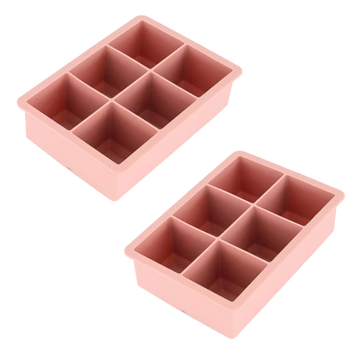 BlackstoneSilicone Ice Tray, 2 Piece Set, Ice Cube Mould Peach Color (6 Cubes)