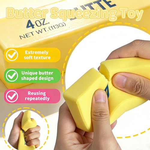 Slow Rebound Cute Butter Squeeze Stress Balls, 2026 New Realistic Soft Butter Stick Fidget Toy,Slow Rising Portable Squishy for Adults Anxiety & Stress Relief, Sensory Gifts for Office, Home (2pcs) - Image 4