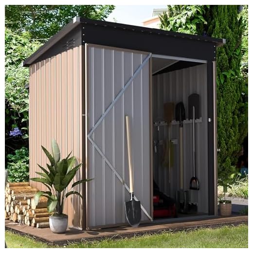 YODOLLA Petit Abri de Jardin en Métal 1,28 m²，Cabane de Jardin Exterieur avec Toit Incliné et Porte Coulissante，Rangement Outils 149 x 85,6 x 159cm (Gris)