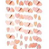 Rose Gold Heart Paper Garland Circle Chain Hanging Decoration for Valentine's Day Wedding Birthday...