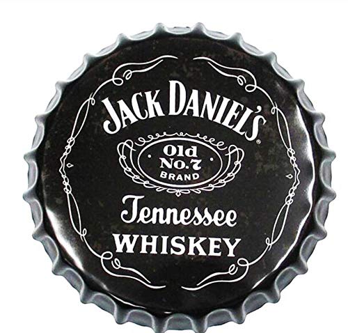 Decoração de placa de metal redonda tampa de garrafa de cerveja cartazes de chapa de metal vintage café bar letreiro decoração de parede Shabby Chic placa retro nostalgia cartaz de metal 35 cm