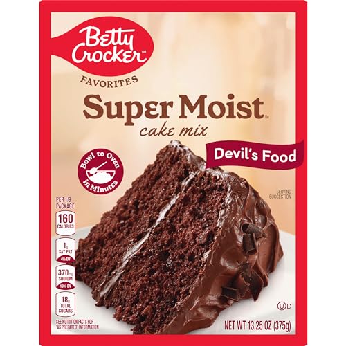 Image of Betty Crocker Cake Mix Super Moist Devil's Food, 13.25 oz (Pack of 12)