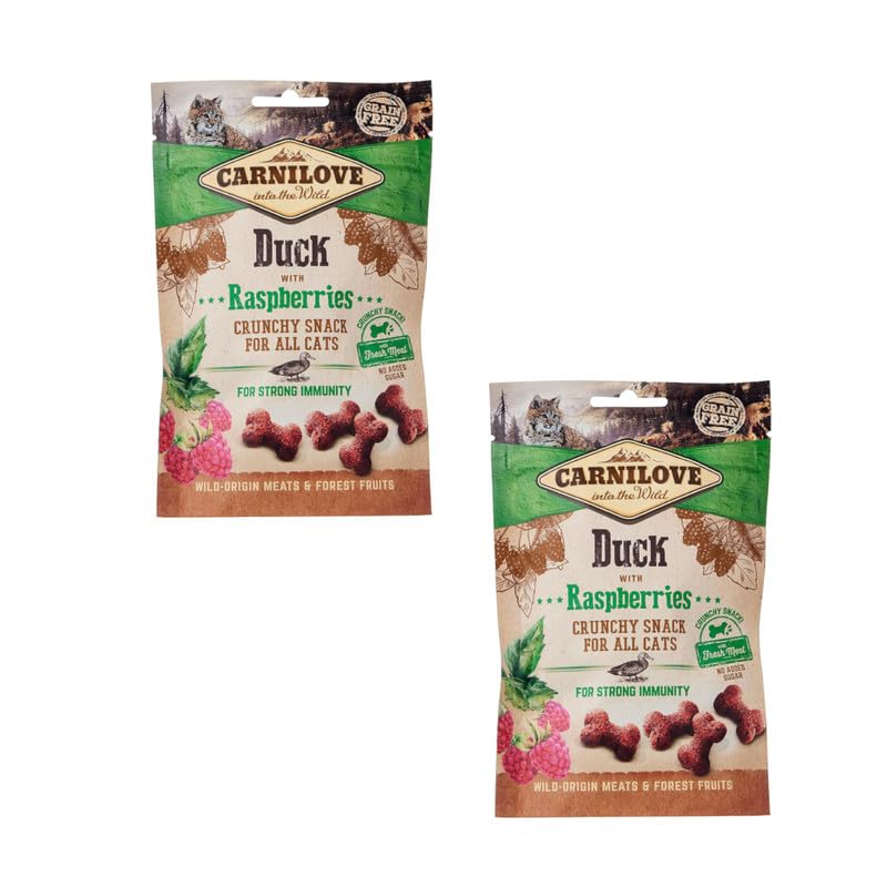 GimCat Crunchy Snacks Ente Mit Katzenminze – 5 X 50 G, Getreidefrei
