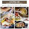 HOTEC Heat Resistant Silicone Cooking Spoon Spatula, Large Kitchen Solid and Slotted Spoons for Mixing, Serving, Scraping, Non-stick, Dishwasher Safe Khaki 12.5inch #4