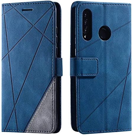 Huawei P30 Lite Case, SONWO Premium Leather Flip Wallet Case Magnetic Closure Card Slots Kickstand Phone Case for Huawei P30 Lite, Blue